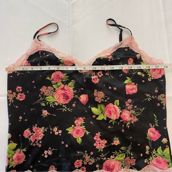Rare Y2K Victoria’s Secret Black Floral Satin 2 Piece Pajama Set Size Medium - Picture 12 of 15